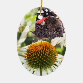 Admiral Butterfly auf Blume Keramikornament