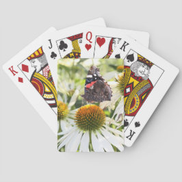 Admiral Butterfly auf Blume Spielkarten