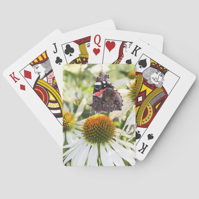 Admiral Butterfly auf Blume Spielkarten (Rückseite)