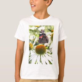 Admiral Butterfly auf Blume T-Shirt