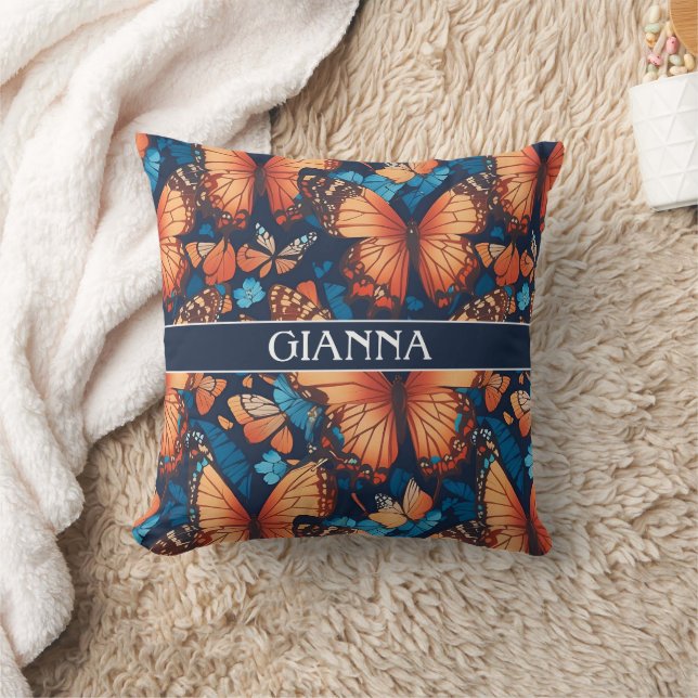 Admiral Butterfly Mosaik farbiges Muster Kissen (Decke)