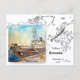 Admiral-Dampfschiff, Tallinn, Estland Postkarte