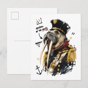 Admiral der Arktis Majestätischer Walross Postkarte