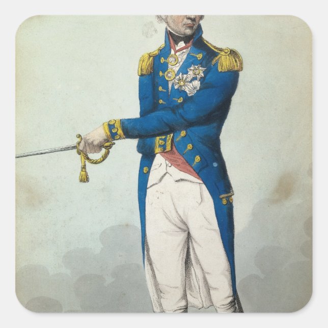 Admiral Horatio Nelson Quadratischer Aufkleber (Vorderseite)