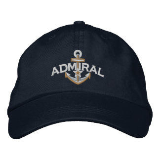 Admiral Nautical Star Anchor Embroidery Bestickte Baseballkappe