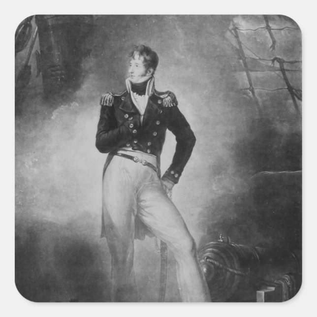 Admiral Thomas Cochrane Quadratischer Aufkleber (Vorderseite)