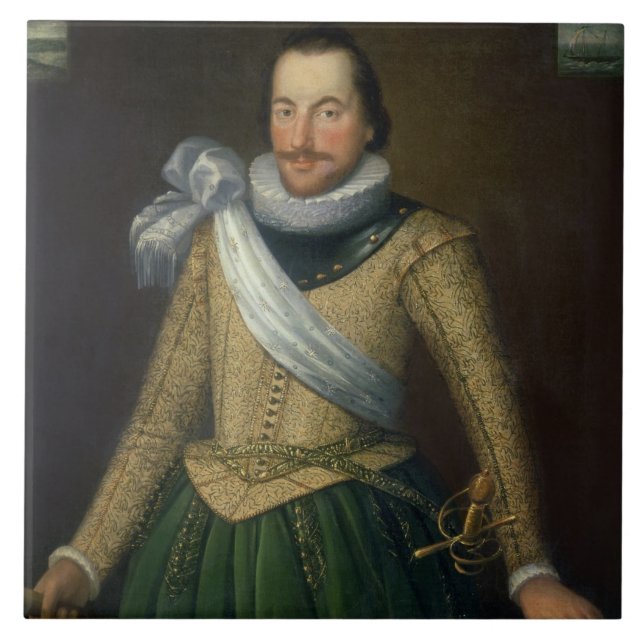 Admirals-Sir Thomas Button (d.1694) Fliese (Vorderseite)