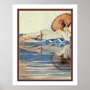 "Admiration" Art Deco Drucken von Jacque Declerc Poster