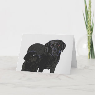 Admiration in Puppy Eye - Black Labrador Karte