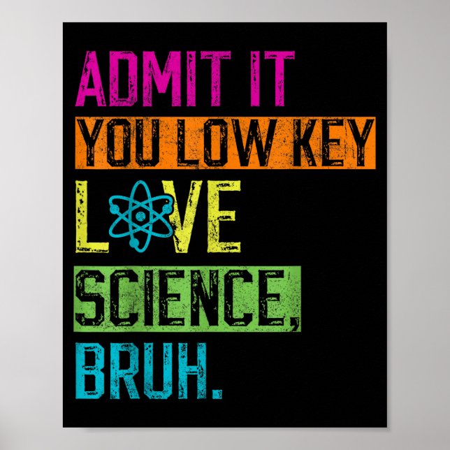 Admit It You Low Key Love Science Bruh Funny Scien Poster (Vorne)