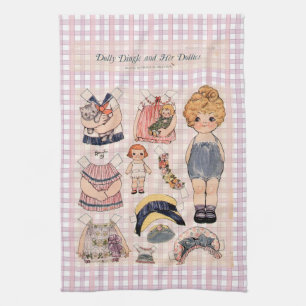 Adoable Vintage Bilder Rosa Gingham Küchentücher