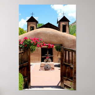 Adobe Church Sanctuario Chimayo New Mexico Foto Poster