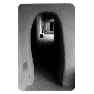 Adobe Doorway Architecture Black & White Foto Magnet