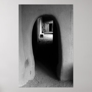 Adobe Doorway Architecture Black & White Foto Poster