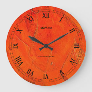 Adobe-Sonnen-Faux-Finish Große Wanduhr