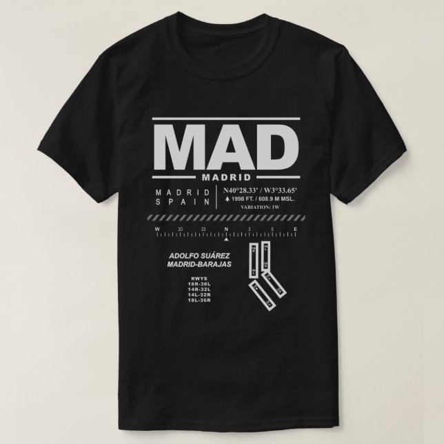 Adolfo Suárez Madrid-Barajas Airport MAD T - Shirt (Design vorne)