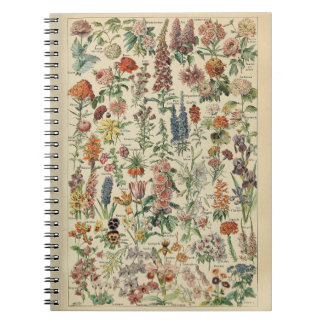 Adolphe Millot Blumen Muster Notizbuch Notizblock
