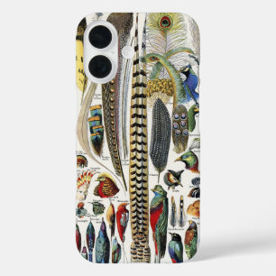 Adolphe Millot Dark Academia Vintage Vogel Feder iPhone 16 Hülle
