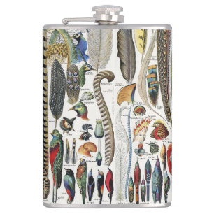 Adolphe Millot Dark Academia Vintage Vogelfeder Flachmann