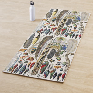 Adolphe Millot Dark Academia Vintage Vogelfeder Yogamatte