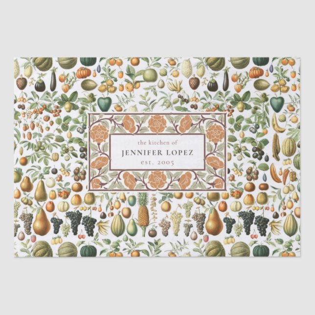 Adolphe Millot Fruit Pattern Gewebe Papier (Vorderseite)