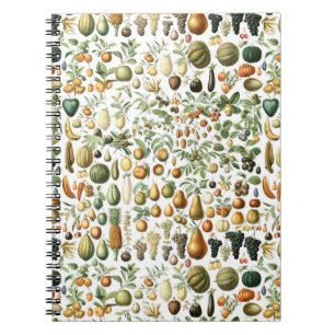 Adolphe Millot Fruit Pattern Notizblock