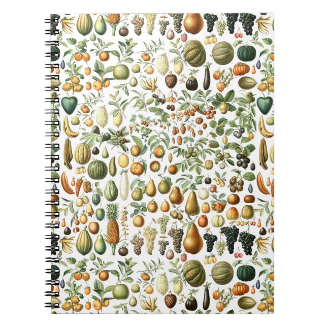 Adolphe Millot Fruit Pattern Notizblock (Vorderseite)