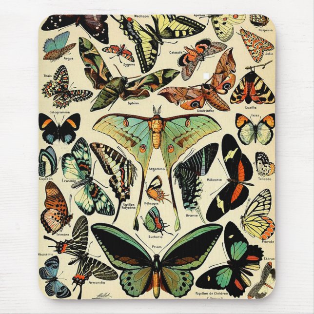 Adolphe Millot Papillons Maus Pad Mousepad (Vorne)