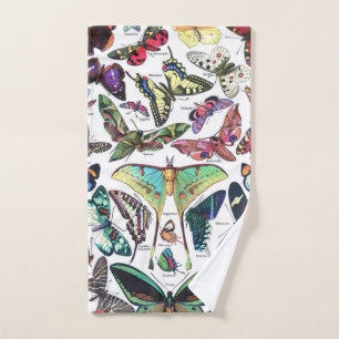 Adolphe Millot "Schmetterlinge" 3. Badhandtuch Set