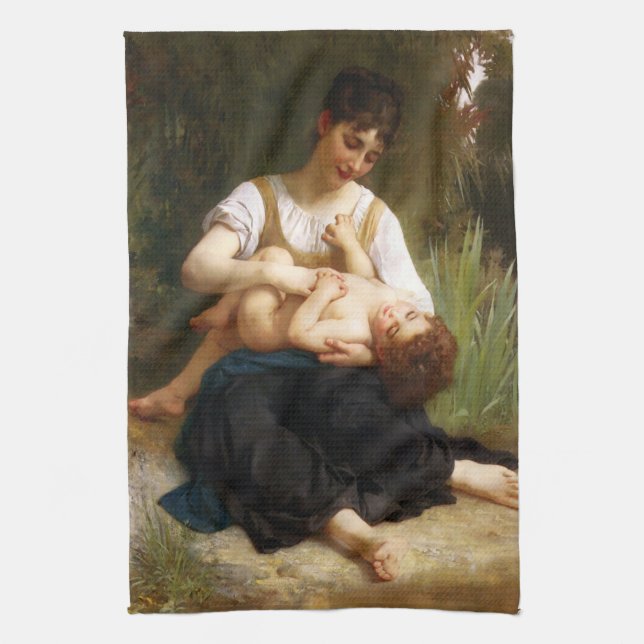 Adolphus Child and Tee von William Bouguereau Geschirrtuch (Vertikal)