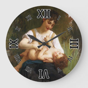 Adolphus Child and Tee von William Bouguereau Große Wanduhr