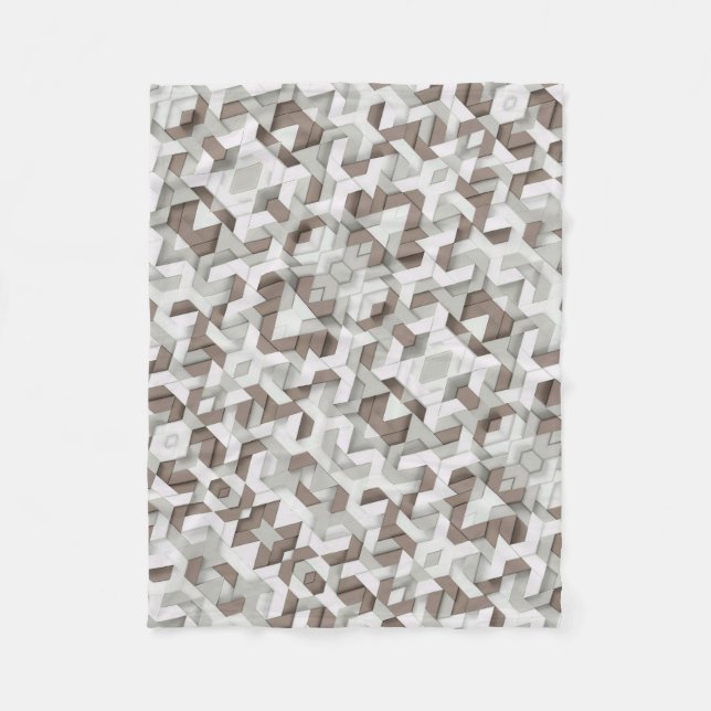 ADOM Beige Geometrischer Teppich-Decke Fleecedecke (Vorderseite)
