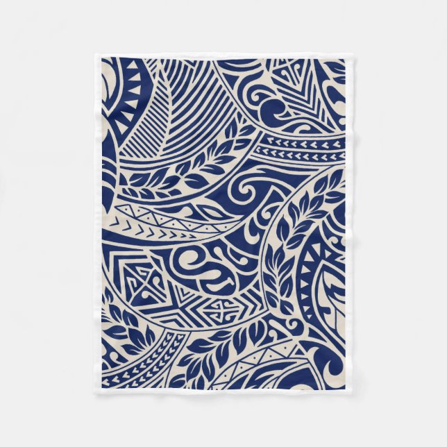 ADOM Blaues Tribal-Polynesische Decke (Vorderseite)