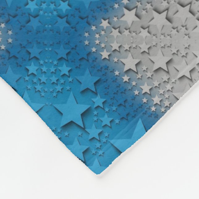 ADOM Blue Silver Mosaikdecke Fleecedecke (Ecke)