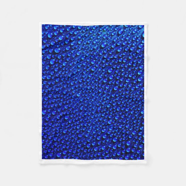 ADOM Blue Water Drops Art-Decke Fleecedecke (Vorderseite)