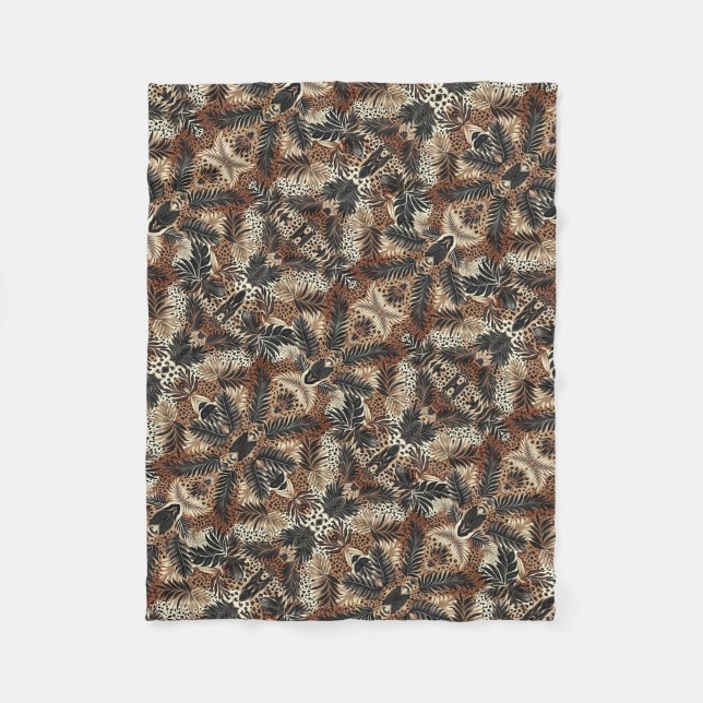 ADOM Braune Ornamentale Teppichdecke Fleecedecke (Vorderseite)