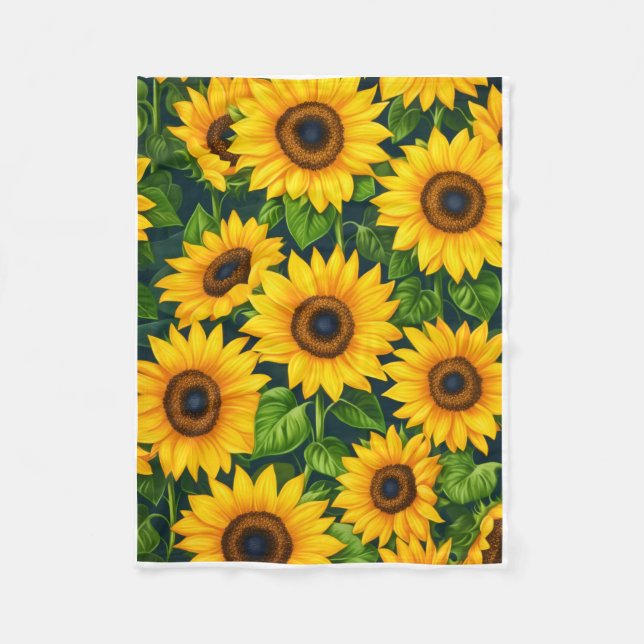 ADOM Bright Sunflower Throwdecke Fleecedecke (Vorderseite)