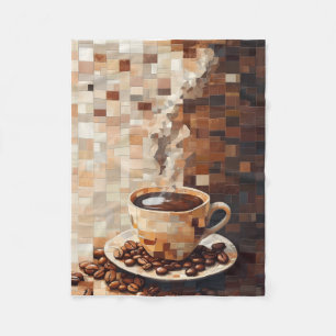 ADOM Coffee Mosaic Wurfdecke Fleecedecke