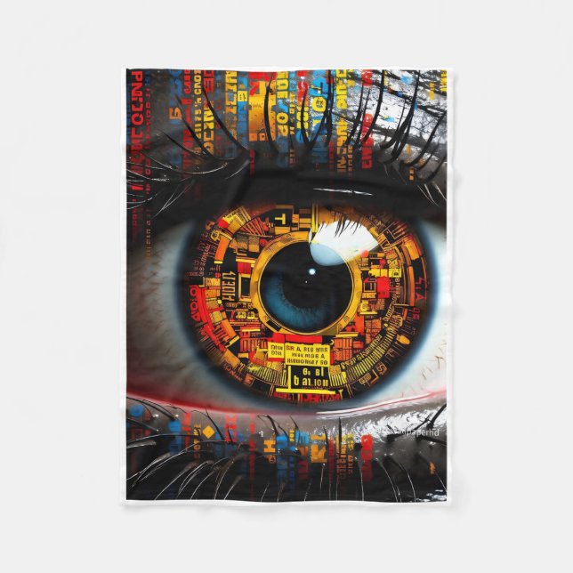 ADOM Cybernetic Tech Eye Wurfdecke Fleecedecke (Vorderseite)