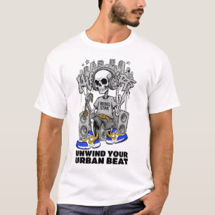 ADOM Entspanne deinen urbanen Beat-Totenschädel T-Shirt