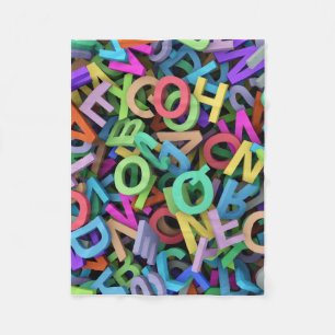 ADOM Farbige 3D-Alphabet-Wurfdecke Fleecedecke