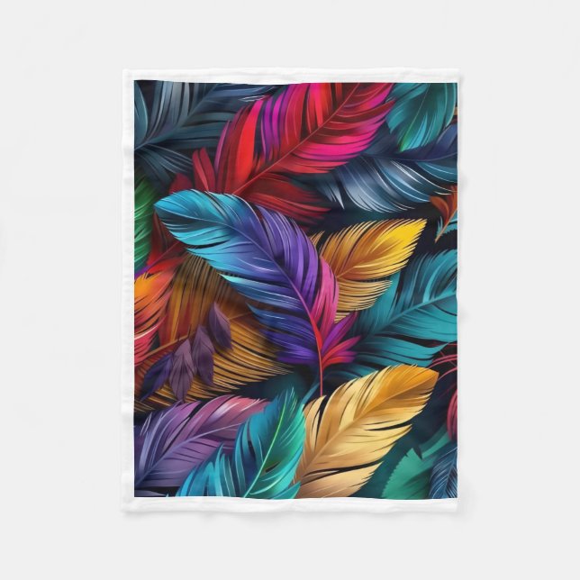 ADOM Farbige Botanische Kunstdecke Fleecedecke (Vorderseite)