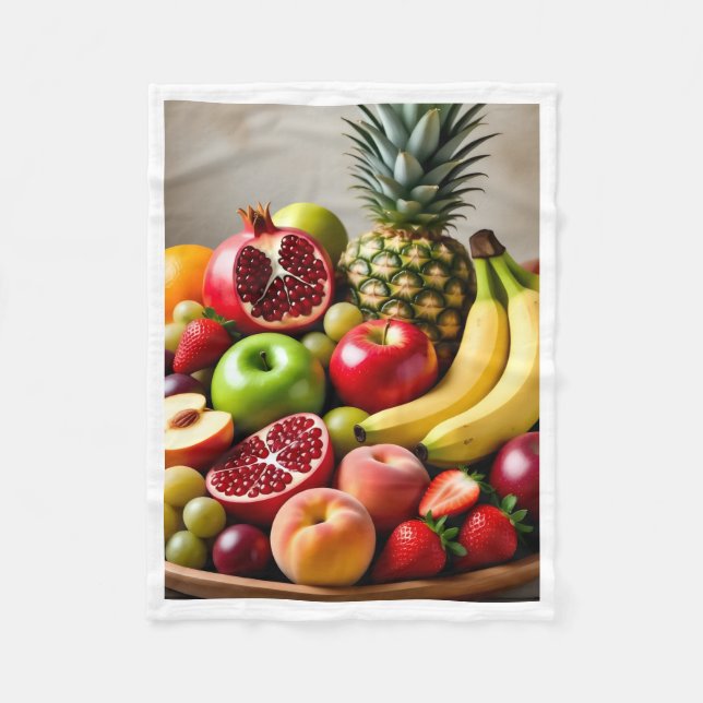 ADOM Frische Obstkorb-Decke Fleecedecke (Vorderseite)