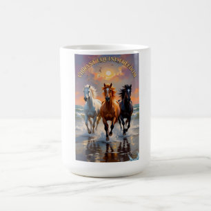 ADOM "Galoppierende Pferde" Damen Grafik T-Shirt Kaffeetasse