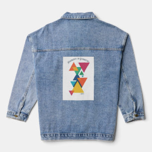 ADOM Geometric Art Langarmshirt Jeansjacke