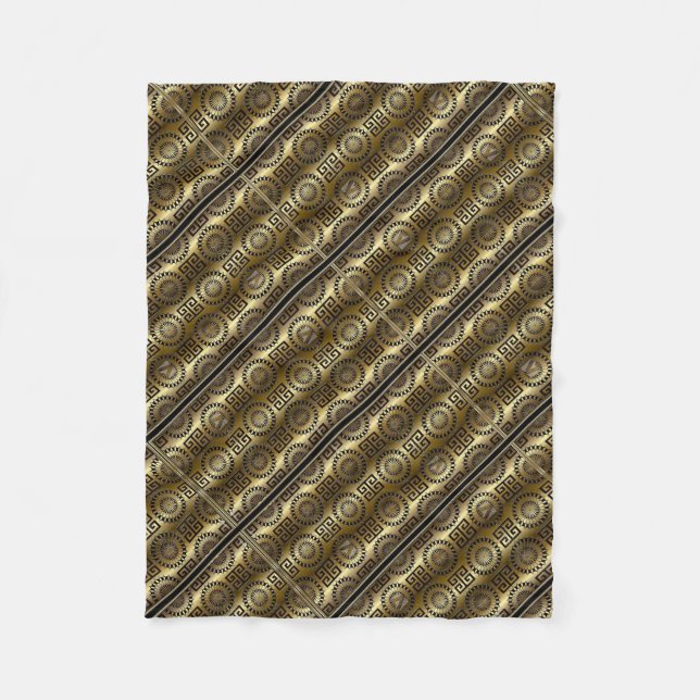 ADOM Golden Diagonale Gitterdecke Fleecedecke (Vorderseite)