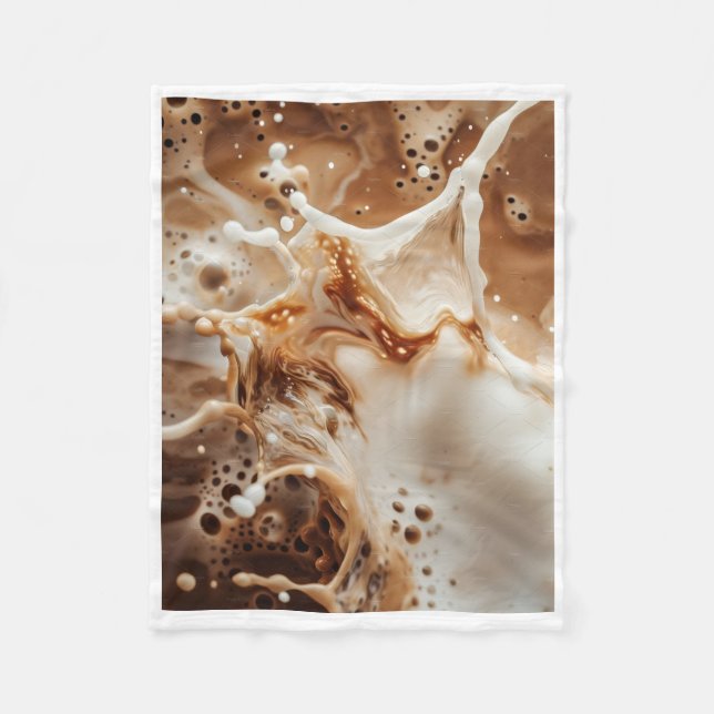 ADOM Kaffee- und Milch-Splash-Art-Decke Fleecedecke (Vorderseite)