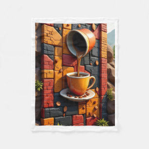 ADOM Künstlerischer Kaffeetassen-Wurfdecke Fleecedecke