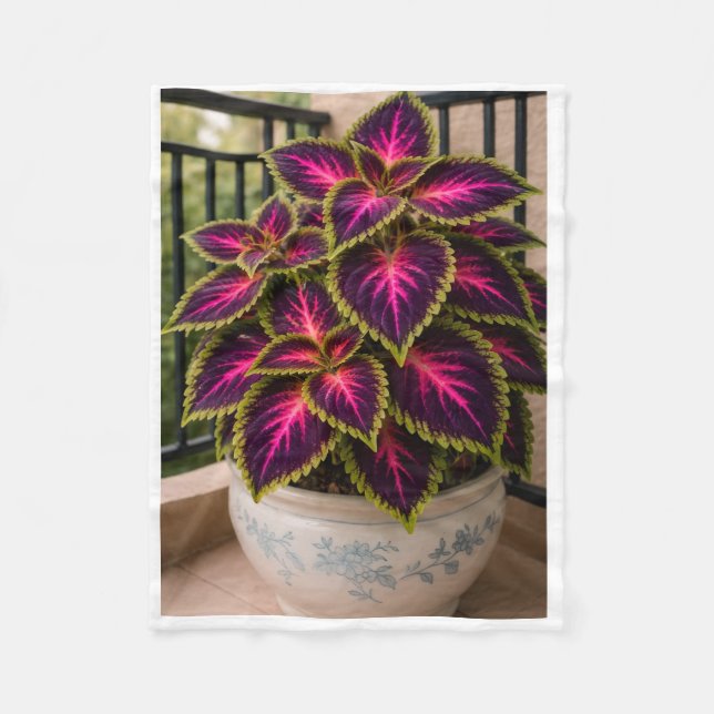 ADOM Lila Coleus Topfpflanze-Decke Fleecedecke (Vorderseite)