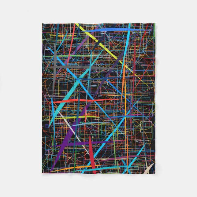 ADOM Neon Lines Abstract Wurfdecke Fleecedecke (Vorderseite)